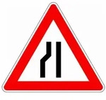 Warnschild VKZ.121-20 Dreieck 900mm RAL2 verengte Fahrbahn li bunt