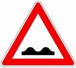 Warnschild VKZ.112 Dreieck 900mm RAL2 unebene Fahrbahn