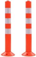 vidaXL Verkehrsschild Verkehrspoller 2 Stk. Kunststoff 75 cm, (2 St), 2x