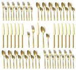 LuxusKollektion Besteck-Set Besteckset Gold matt 60-tlg 12 Personen