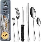 LuxusKollektion Besteck-Set Besteckset 72teilig Edelstahl Steakmesser Service...