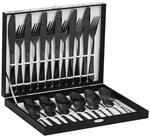 LuxusKollektion Besteck-Set Besteckset 24tlg. Edelstahl Schwarz 6P.