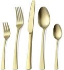 LuxusKollektion Besteck-Set Besteck 6 Edelstahl Gold Messer Champagner Matt 30...