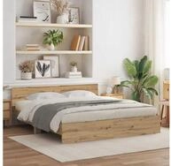 vidaXL Bettgestell vidaXL Bettgestell mit Kopfteil Artisan-Eiche 180 x 200 cm