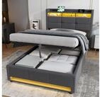 MODFU Polsterbett Kompaktes Einzelbett &ndash; mit Stauraum, USB & verstellbarem...
