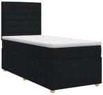 vidaXL Bett Boxspringbett mit Matratze Schwarz 100 x 200 cm Stoff (1-tlg)