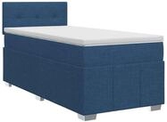 vidaXL Bett Boxspringbett mit Matratze mit Kopfteil Blau 100 x 200 cm Stoff...