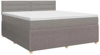 vidaXL Bett Boxspringbett mit Matratze Taupe 160 x 200 cm Stoff (1-tlg)