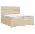 vidaXL Bett Boxspringbett mit Matratze Creme 200 x 200 cm Stoff (1-tlg)