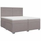vidaXL Bett Boxspringbett mit Matratze Taupe 200 x 200 cm Stoff (1-tlg)