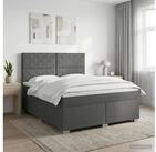 vidaXL Bettgestell vidaXL Boxspringbett mit Matratze Dunkelgrau 140 x 190 cm...