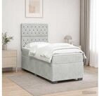 vidaXL Bettgestell vidaXL Boxspringbett mit Matratze mit Kopfteil Hellgrau...