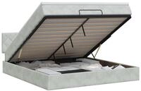 vidaXL Bett Ottoman Bett mit Matratze Hellgrau 160 x 200 cm Samt (1-tlg)