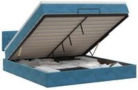 vidaXL Bett Ottoman Bett mit Matratze Dunkelblau 160 x 200 cm Samt (1-tlg)