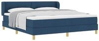 vidaXL Bett Boxspringbett mit Kopfteil Blau 180 x 200 cm Stoff (1-tlg)