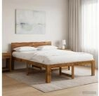 vidaXL Bettgestell vidaXL Doppelbettgestell mit Kopfteil ROSTOCK Natur 135 x...
