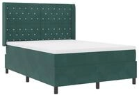 vidaXL Bett LED Boxspringbett mit Matratze Argyle Gr&uuml;n 160 x 200 cm Samt (1-tlg)