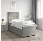 vidaXL Bettgestell vidaXL Boxspringbett mit Matratze Hellgrau 90 x 190 cm Stoff