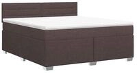 vidaXL Bett Boxspringbett mit Matratze Dunkelbraun 180 x 200 cm Stoff (1-tlg)
