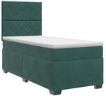 vidaXL Bett Boxspringbett mit Matratze Dunkelgr&uuml;n 90 x 200 cm Samt (1-tlg)