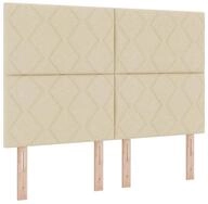 vidaXL Bett Boxspringbett mit Matratze Creme 140 x 190 cm Stoff (1-tlg)