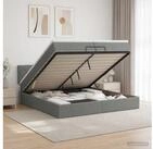 vidaXL Bettgestell vidaXL Ottoman Bett mit Matratze Dunkelgrau 200 x 200 cm...