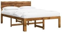 vidaXL Bett Doppelbettgestell mit Kopfteil ROSTOCK Natur 137 x 190 cm (1-tlg)