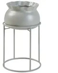en.casa Blumenst&auml;nder, &raquo;Assen&laquo; Metall 38 x 23,5 cm Hellgrau grau 23.5 cm x...