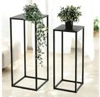 DanDiBo Blumenhocker Pflanzenst&auml;nder Metall Schwarz Eckig 2er Set Blumenhocker...