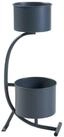 en.casa Blumenst&auml;nder, &raquo;Almelo&laquo; mit Pflanzent&ouml;pfen 63x29x21cm Metall Schwarz