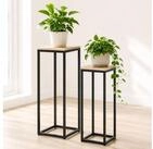 DanDiBo Blumenhocker Blumenst&auml;nder Metall Schwarz Eckig 2er Set 60 cm 70 cm