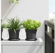 vidaXL Hochbeet vidaXL Runder Blumentopf 24 stk. Schwarz &Oslash; 15 x 12 cm...