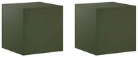 vidaXL Blumenst&auml;nder Pflanzenst&auml;nder 2 pcs Olivgr&uuml;n 40 x 40 x 40 cm Stahl (2...