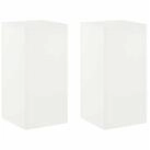 vidaXL Blumenst&auml;nder Pflanzenst&auml;nder 2 pcs Wei&szlig; 40 x 40 x 80 cm Stahl (2 St)