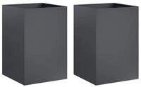 vidaXL Blumentopf Garten-Pflanzgef&auml;&szlig; 2 stk. Anthrazit 50 x 50 x 75 cm (2 St)