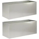 vidaXL Blumentopf Garten-Pflanzgef&auml;&szlig; 2 stk. Silber 100 x 40 x 40 cm Edelstahl...