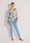 MADELEINE Hemdbluse Flie&szlig;ende Viskosebluse mit Blumenmuster Druckbluse mit Rundhals,