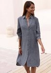 Buffalo Longbluse aus strukturierter Webware mit Melange-Optik luftiges...