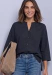 Schlupfbluse STREET ONE, Damen, Gr. 34, schwarz (indigo night), Web,...