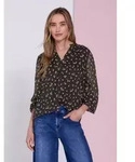 STREET ONE Langarmbluse Tunika-Chiffon-Bluse mit Split Neck im Karo-Look /