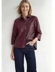 STREET ONE Hemdbluse 3/4-Arm Hemdbluse im Leder-Look