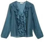 comma Langarmbluse blau 36