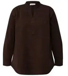 s.Oliver Langarmbluse Bluse Feincord-Bluse mit Stehkragen braun XXL (44)