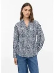 s.Oliver Langarmbluse Bluse Gemusterte Bluse mit Turn-up-&Auml;rmel