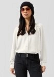 QS Langarmbluse Bluse Tunikabluse mit Spitze am Ausschnitt