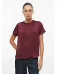 s.Oliver Kurzarmbluse Bluse Satin-Bluse mit Raffung