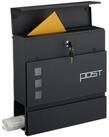relaxdays Wandbriefkasten Briefkasten mit Zeitungsfach (1-St), schwarz