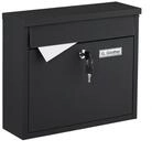 relaxdays Wandbriefkasten Briefkasten kompakt (5-St), schwarz