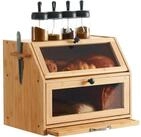 LuxusKollektion Brotkasten Brotkasten Bambus Eco Aufbewahrungsbox Schneidebrett