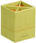 Rhodia Notizheft Rhodiarama Stiftek&ouml;cher aus Kunstleder, 8x8x11cm - Anisgr&uuml;n